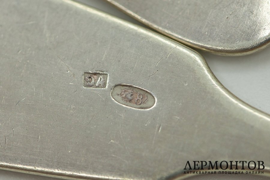 Набор вилок на 4 персоны. Россия, Москва, 9 Артель, 1908-1917 гг. Серебро 84 пр.