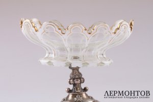 Вазочка со стеклом. 1851 год. Серебро 800. Австрия