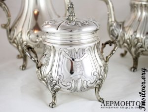 Чайно-кофейный сервиз Gross . Серебро 950. Франция