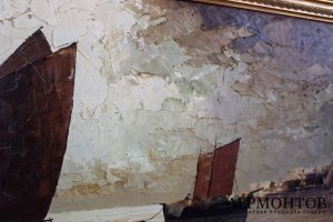 Картина. Морской пейзаж. Георг Арнольд-Грабоне. Холст, масло. Германия