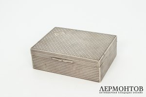 Коробка для сигар с геометрическим узором. Польша, 1930-1943 гг. Серебро 800 пробы.
