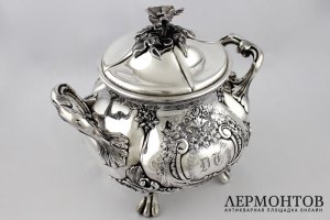 Сахарница Debain et Flament. Серебро 950 пробы. Франция, XIX в.