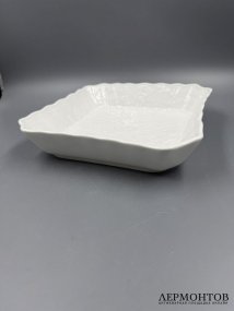 Квадратное блюдо из «Лебединого сервиза», 22,5 см. Фарфор, Meissen, Германия