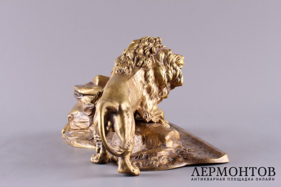 Чернильница Лев. Бронза, золочение. Европа, 19 век