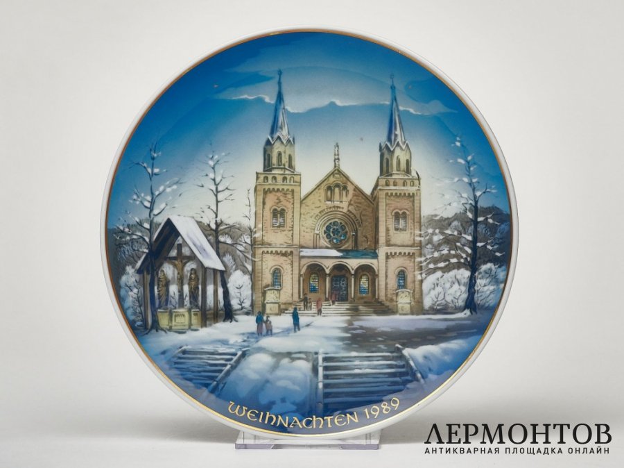 Тарелка настенная «Рождество 1989». Фарфор, Rosenthal, Германия, 1989 год
