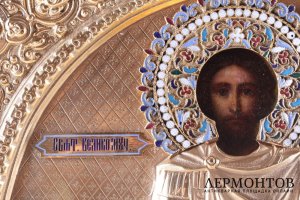 Икона в окладе Святой Великомученик Евстафий. Покровитель охотников. Россия, кон. 19.