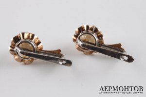 Серьги с жемчугом. Золото. Российская империя, 1900-1920е гг.