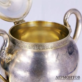 Кофейный набор: кофейник с сахарницей. Серебро 84. Российская империя