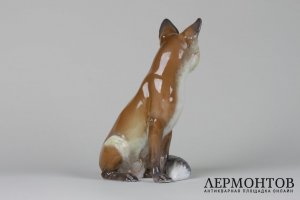 Статуэтка Лиса. Германия, Бавария, ф-ка Rosenthal, 1950-60-е гг. Фарфор, роспись.