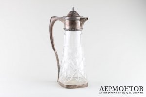 Графин для морса или воды в ст. неоклассика. Фирма Братьев Грачевых. Серебро 84 пробы