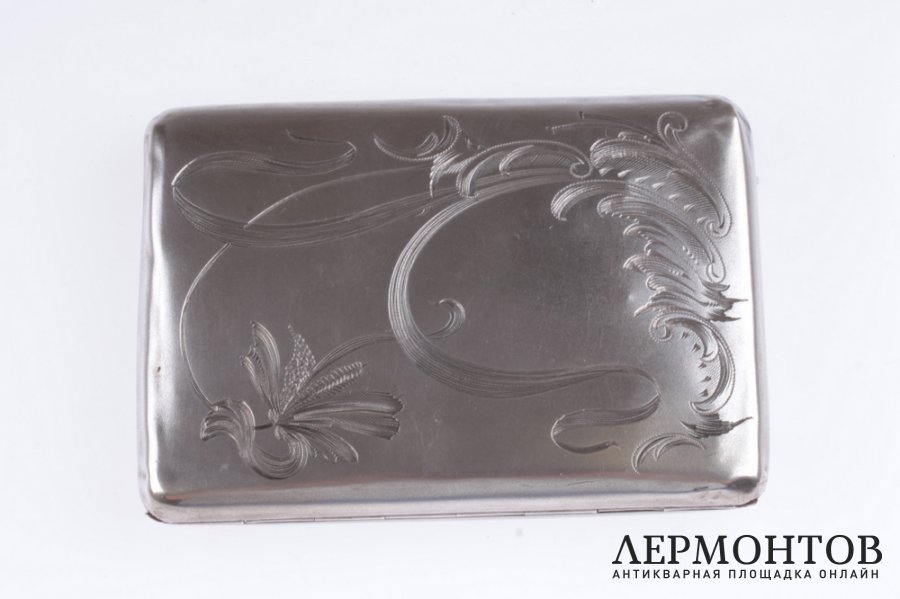Портсигар art nouveau. Серебро 84. Россия