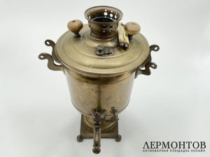 Самовар. Россия, Тула, Алекс. Маликов, 19 век. Латунь.
