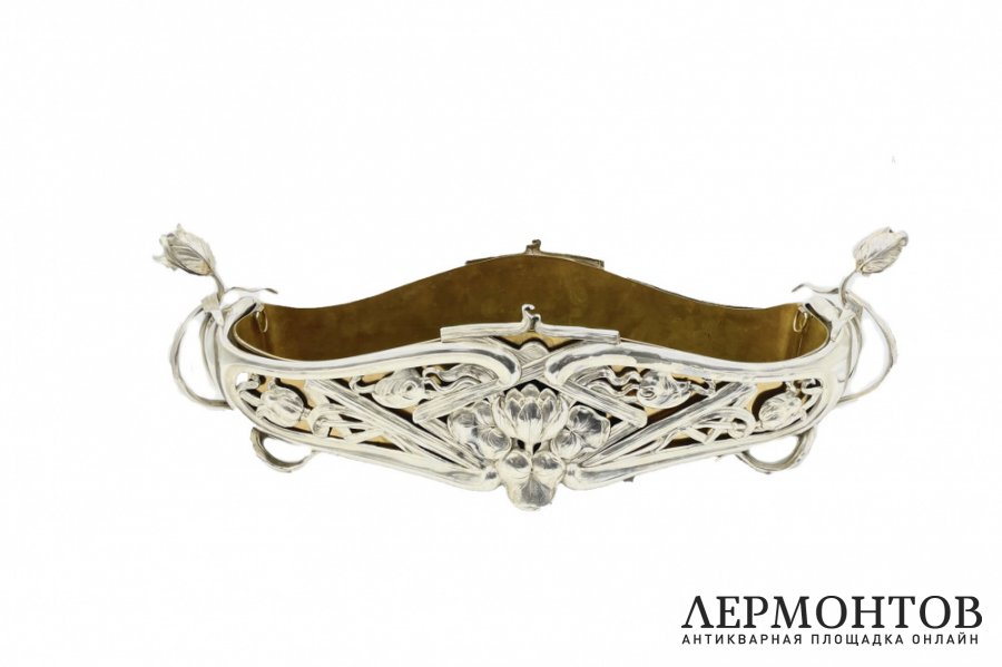 Ваза - жардиньерка в стиле Модерн. Франция, 1900-е гг. Металл, серебрение. 