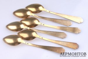 Набор чайных ложек. Серебро 875. СССР