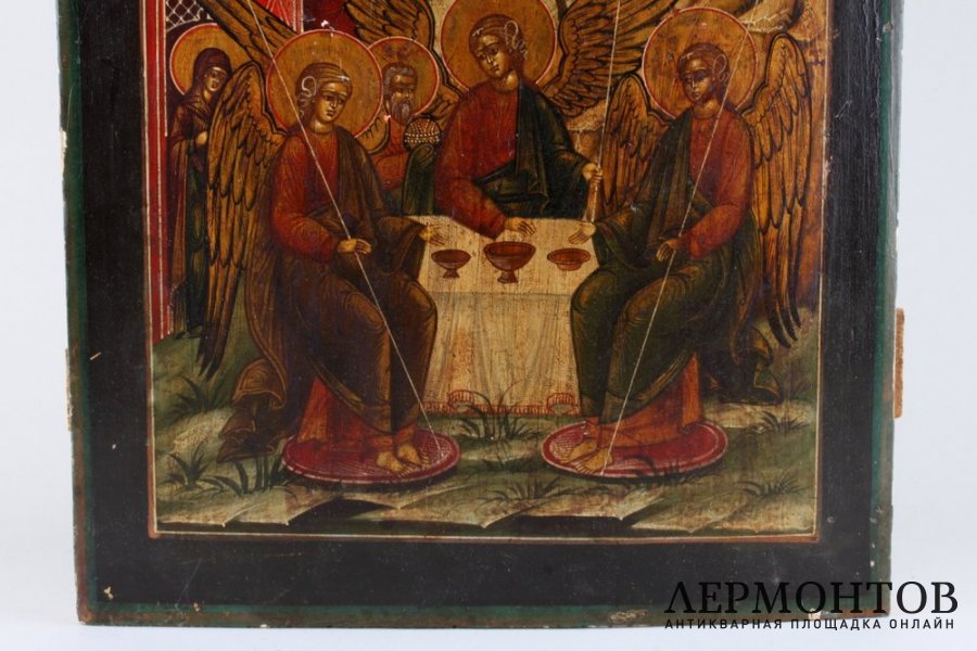 Икона Троица. Дерево, левкас, темпера. Российская империя, XIX век.
