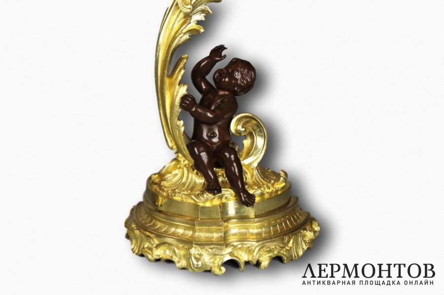 Крупные старинные бронзовые канделябры в стиле ампир. Европа, XIX век.