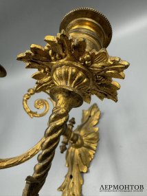 Парные бра на 2 свечи. Бронза, Западная Европа, начало 20 века