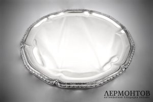 Чайно-кофейный сервиз на подносе. Серебро 800 пробы. Бельгия