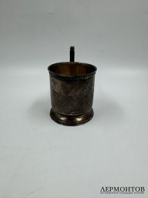 Подстаканник с цветочным декором. Серебро 84 пробы, мастер МВ, Россия, 1880-е годы