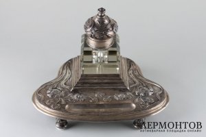 Чернильница в стиле модерн. Москва, мастер Герасим Митрофанов, 1899-1908 гг. Серебро.