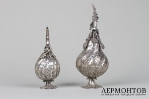 Парные ароматницы. Азия, фирма Balyan, Damarsanat. Серебро 900 пробы, литье, чеканка.
