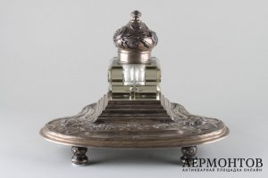 Чернильница в стиле модерн. Москва, мастер Герасим Митрофанов, 1899-1908 гг. Серебро.
