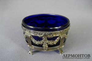 Солонка. Серебро 950 пробы. Франция, XIX век.