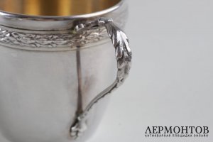Кофейная пара в стиле ампир. Серебро 950 пробы. Франция