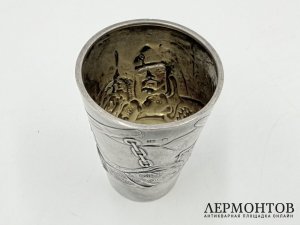Стопка богатырская застава. Россия, М. Тарасов, нач. 20 в. Серебро 84 пробы.