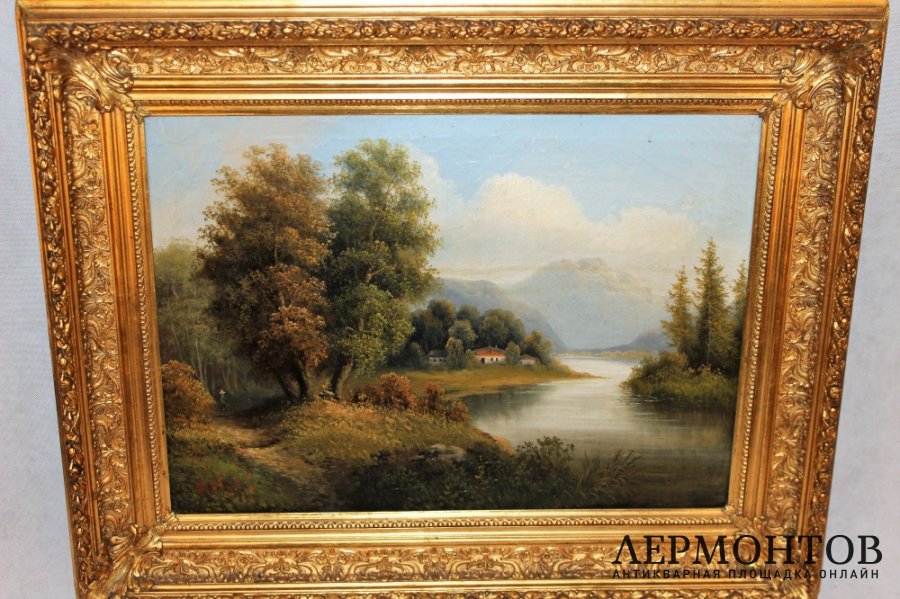 Картина. У подножья Альп. Фердинанд Коска. Холст, масло. Германия