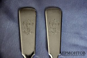 Сервировочная пара Werner. Серебро 84. Российская империя