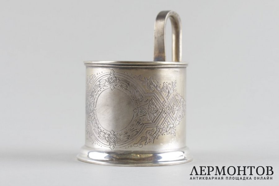 Подстаканник с гравировкой в русском стиле. Россия, Москва, мастер А.Фульд, 1888 г.