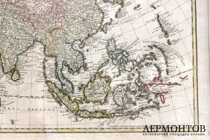 Карта. Азия. Российская империя, Хоманн. 1744 год.
