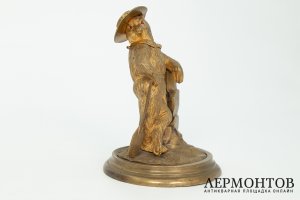 Статуэтка Лис Мореплаватель. Западная Европа, 1 половина 20 века. Бронза, золочение.