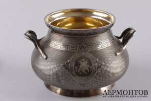 Сахарница с крышкой. Серебро 950 пробы. Франция