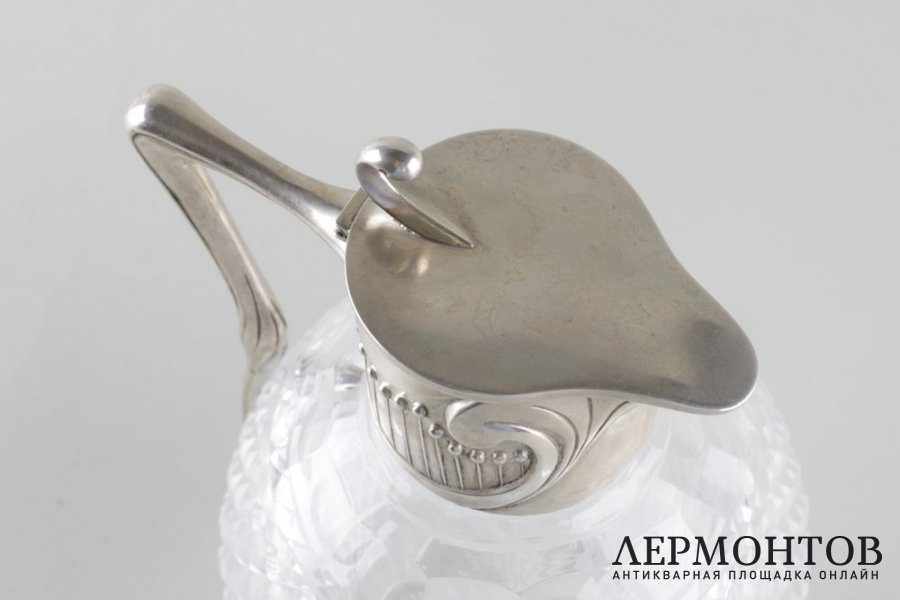 Графин в стиле Модерн. Россия, мастерская Грачева, 1899-1908 гг. Серебро 84 пробы.
