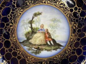Тарелки Галантные сцены. Франция, Sevres, 19 век. Фарфор, роспись.