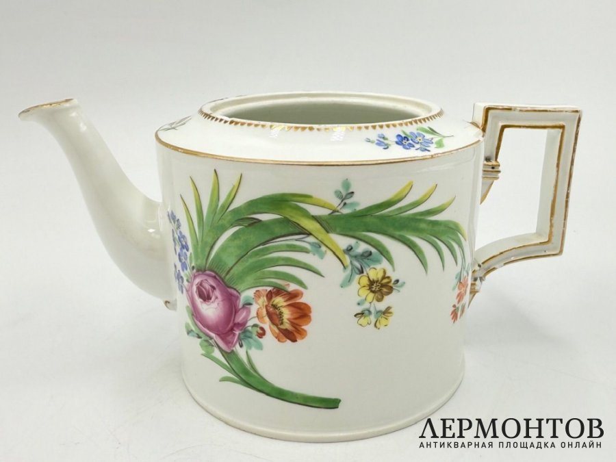 Чайник с росписью. Германия, Meissen, 18 век. Фарфор, роспись.