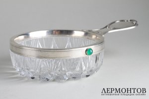 Ковш хрустальный с серебряной оправой. Россия, начало 20 века.