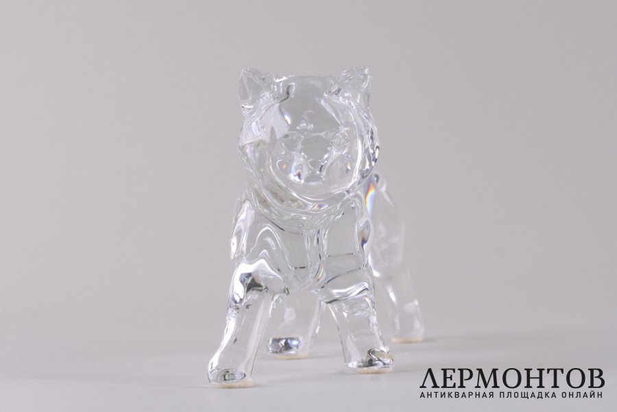 Статуэтка Собака. Франция, фирма Baccarat. Хрусталь, резьба.