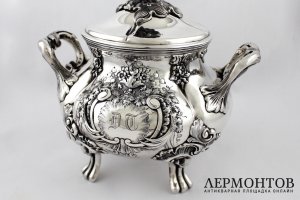 Сахарница Debain et Flament. Серебро 950 пробы. Франция, XIX в.