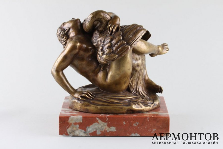 Скульптура Леда и лебедь. Франция, Pradier, 19 век. Бронза.
