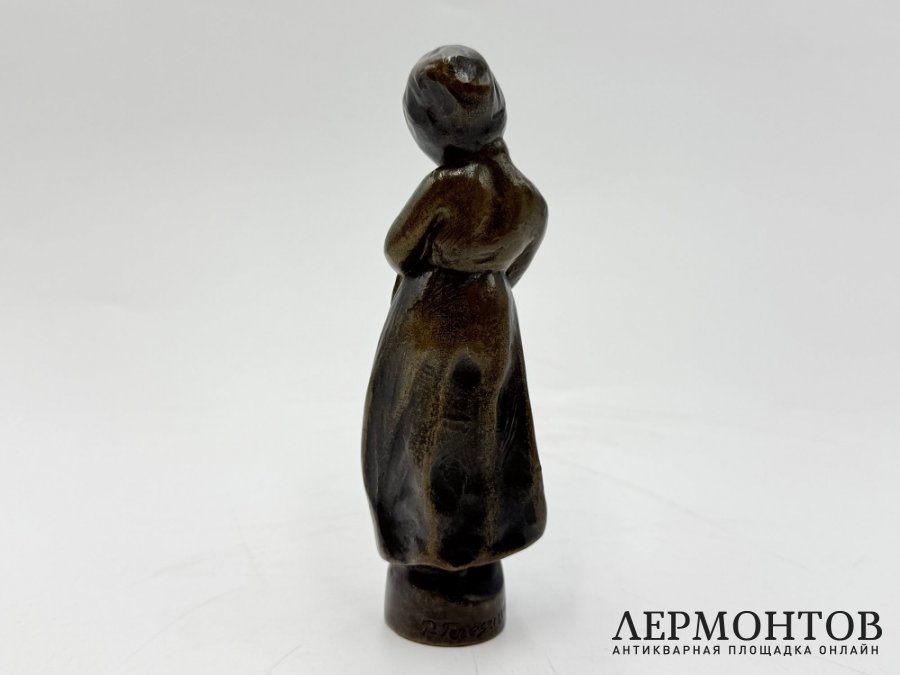 Статуэтка Девочка в ст. Модерн. Австрия, П. Терещук, 1900-е гг. Бронза, кость.
