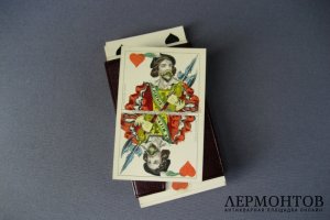 Подарочный набор игральных карт. Дерево, кожа. Европа, XIX век.