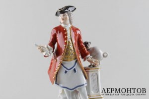 Масон с мопсом и Дама с мопсом. MEISSEN, XIX век.
