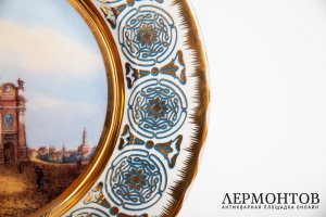 Тарелка Вид Красных ворот в Москве. Россия, ИФЗ, конец 20 века. Фарфор, деколь.