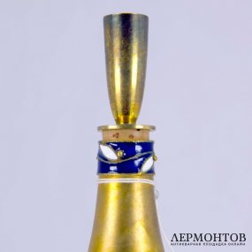 Коньячный набор: поднос, 6 рюмок, графин. Серебро 916. СССР