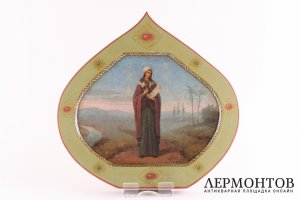 Икона. Святая мученица Лариса. Живопись на металле. Россия, XIX век.
