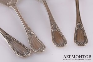 Набор для закусок Tetard Freres. Серебро 950. Франция