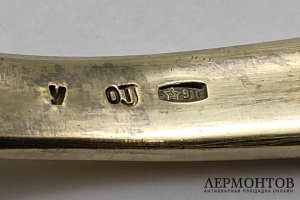 Салатная ложка с узором Самородок. Серебро 916 пр. СССР, Таллинн, 1960-80е гг.